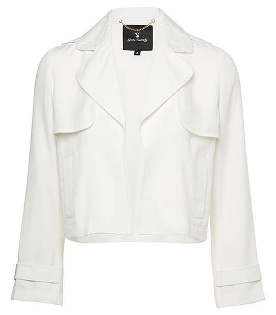 Yours Sincerely Cropped Trench - White