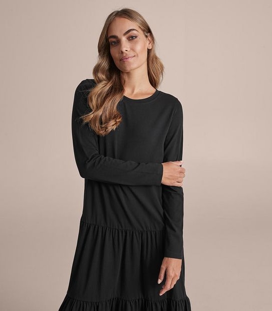 Tiered Jersey Midi Dress