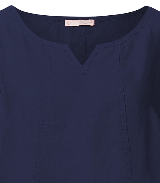 A-line Linen Midi Dress - Evening Blue