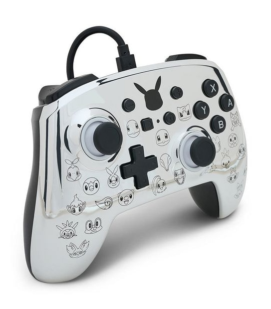 PowerA - Enhanced Wired Controller for Nintendo Switch – Pikachu Black & Silver