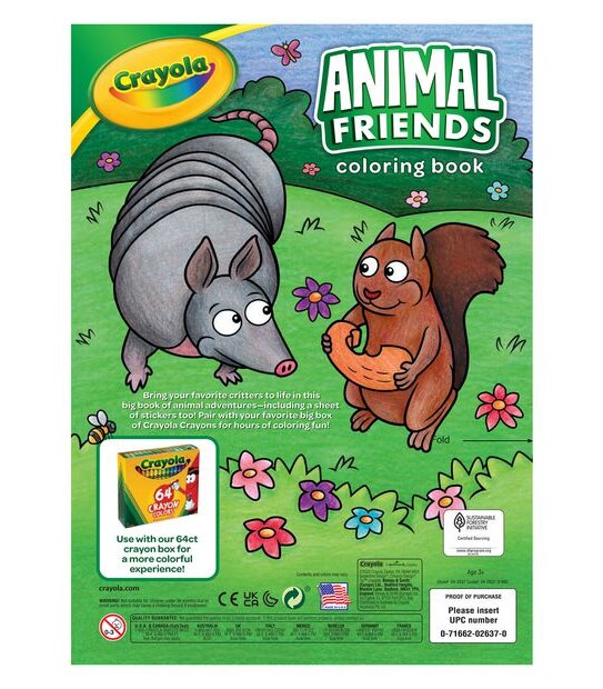 Crayola Animal Friends 96 Page Colouring Book