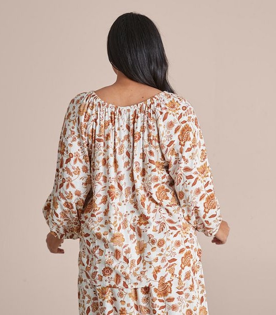 Curve Linen Blend Blouse