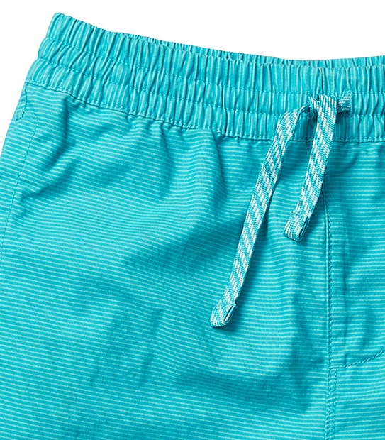 Boys' Stripe Print Cotton Volley Shorts - Teal 2 of 3