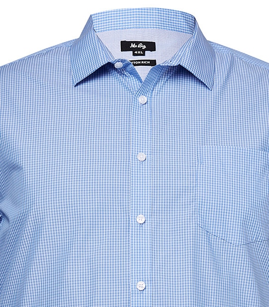 Men's Mr Big Check Shirt - Mid Blue