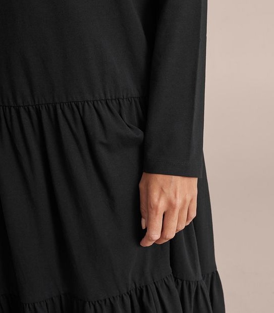 Tiered Jersey Midi Dress