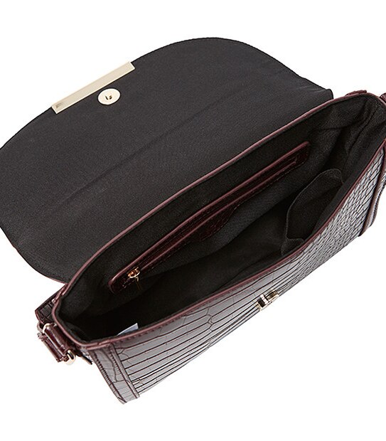 Caprice Croc Handbag - Bordeaux