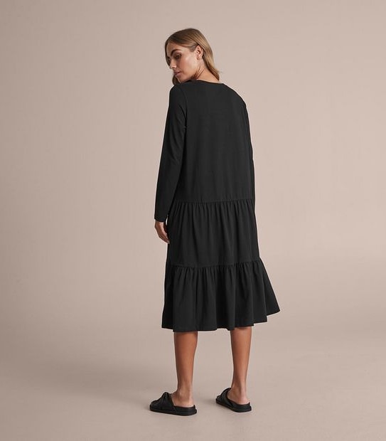 Tiered Jersey Midi Dress