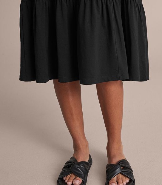 Tiered Jersey Midi Dress