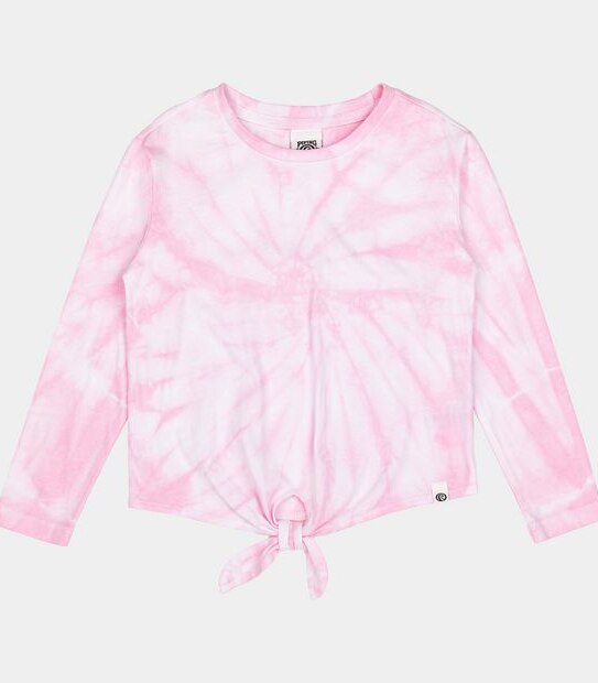 Piping Hot Tie Dye Tie Front Top