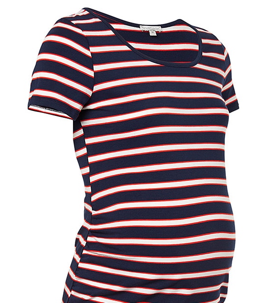 Maternity Bodycon Dress - Red / Navy / White