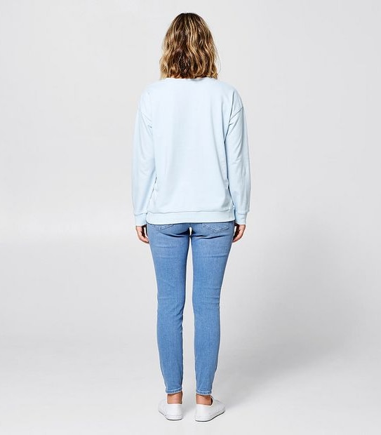 Cutwork Sweater - Blue Satin
