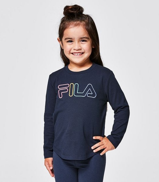 Fila Rainbow Long Sleeve Top - Navy Blue