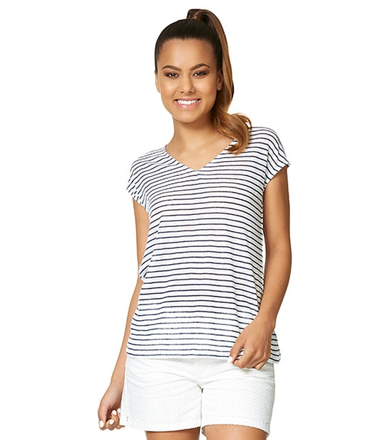 Dannii Minogue Petites Stripe T-Shirt | Target Australia