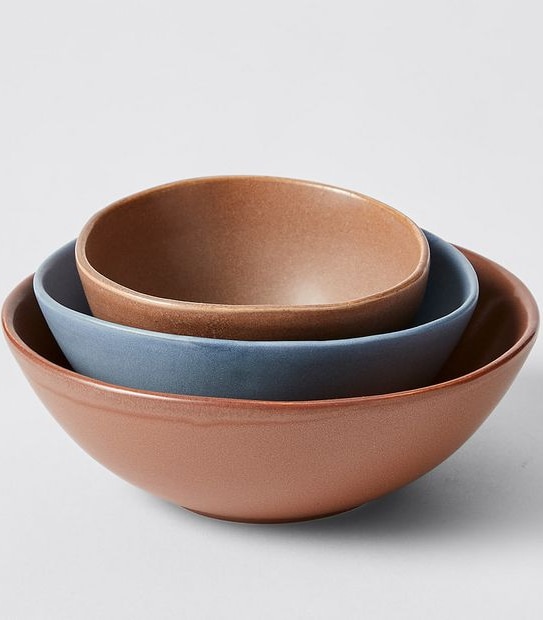Set of 3 Matte Reactive Nesting Bowls