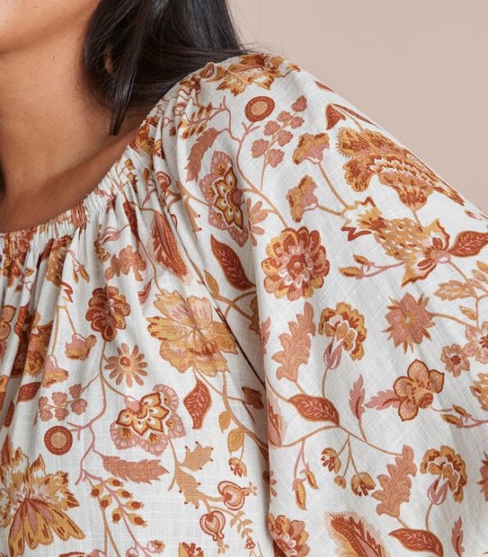 Curve Linen Blend Blouse