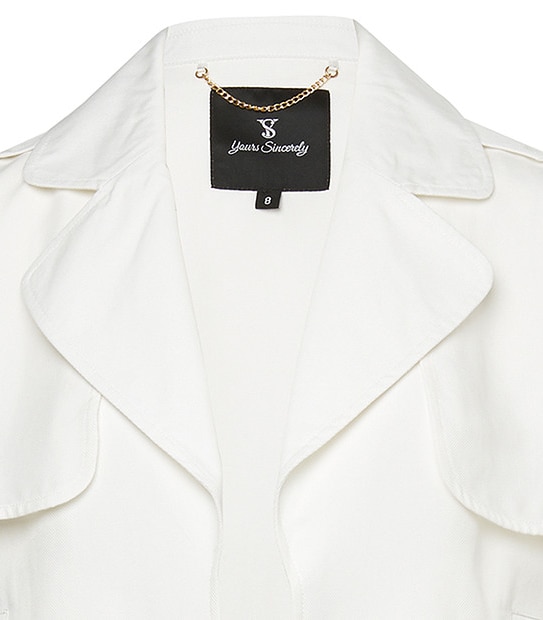 Yours Sincerely Cropped Trench - White