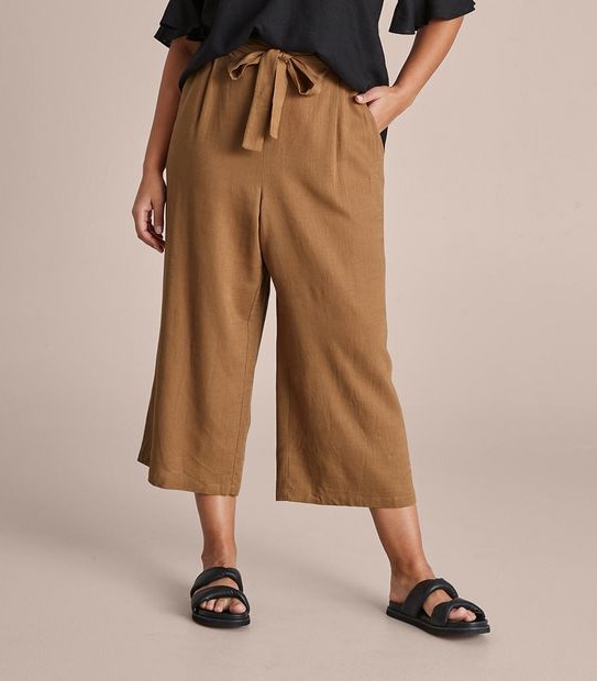 Curve Linen Blend Crop Pants Target Australia
