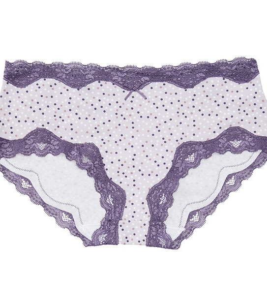 Lace Boyleg Briefs - Lilac Spots