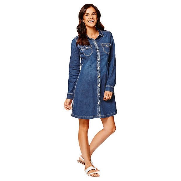 Life \u0026 Style Denim A-Line Dress 