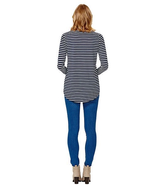 Maternity Long Sleeve Print Top - Navy Blue 2 of 5
