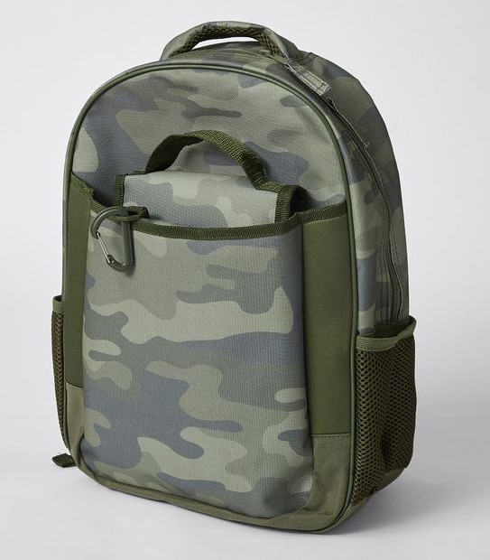 3 Piece Camouflage Print Backpack/Cooler/Pencil Case - Green