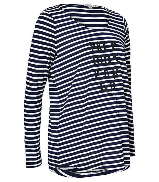 Maternity Long Sleeve Print Top - Navy Blue 4 of 5