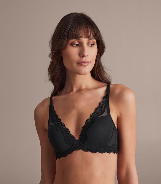Lace and Mesh Plunge Bra; Style: TLPLB090