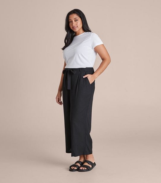 Curve Linen Blend Crop Pants