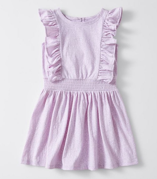 Ruffle Shirred Dress - Lilac