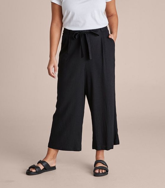 Curve Linen Blend Crop Pants
