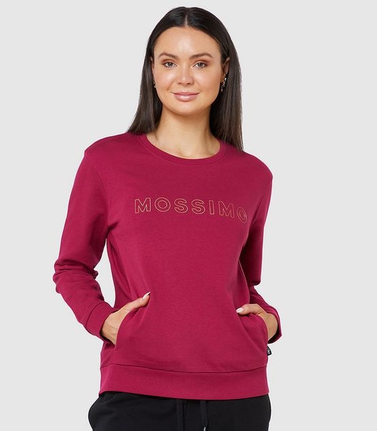 Mossimo Empire Fleece Crew Neck Jumper - Berry Red