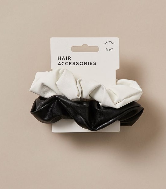 2 Pack PU Scrunchies - Black