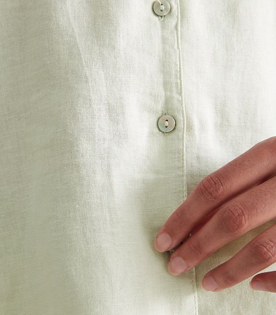 Linen Blend Sleep Shirt and Shorts Set