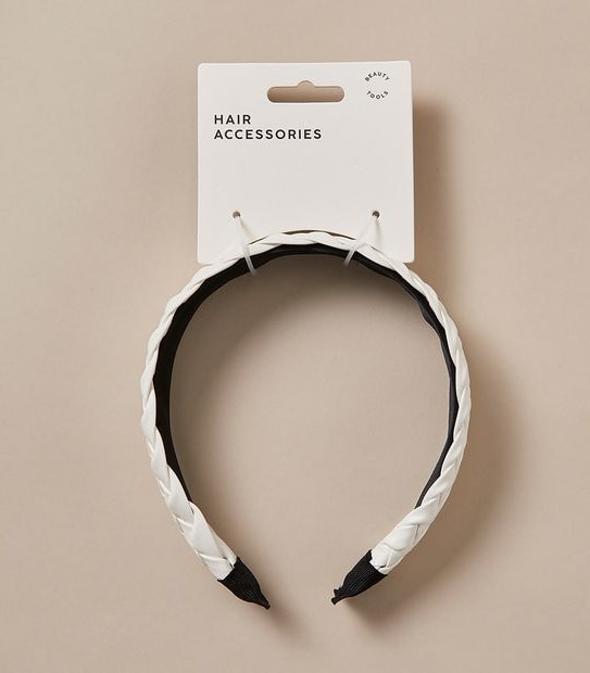 PU Braided Headband - White