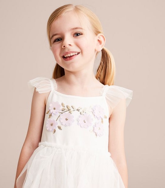 Applique Floral Tutu Dress