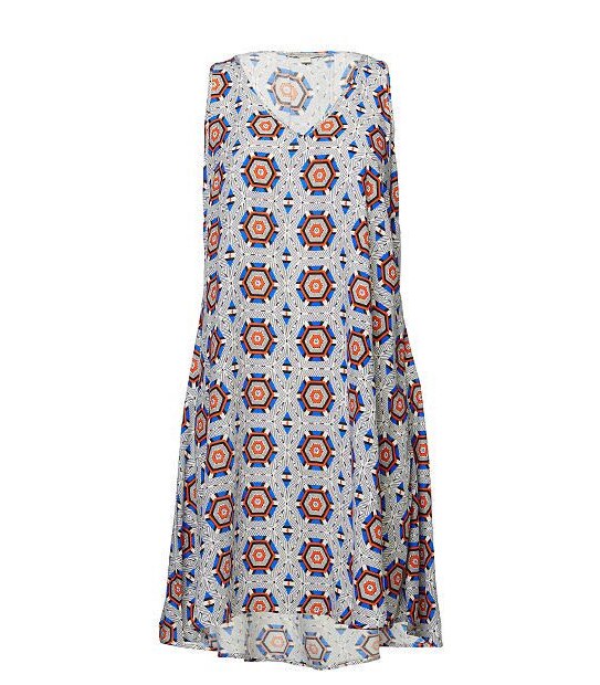 Sleeveless Trapeze Dress - Blue Geo 4 of 5