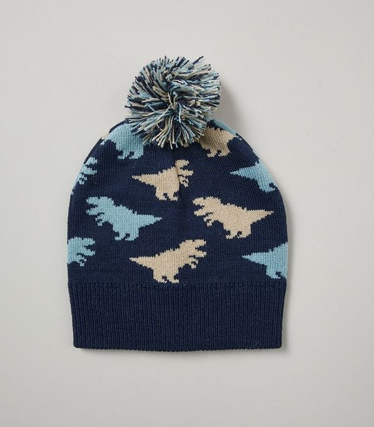 Dinosaur Knit Beanie - Navy Blue