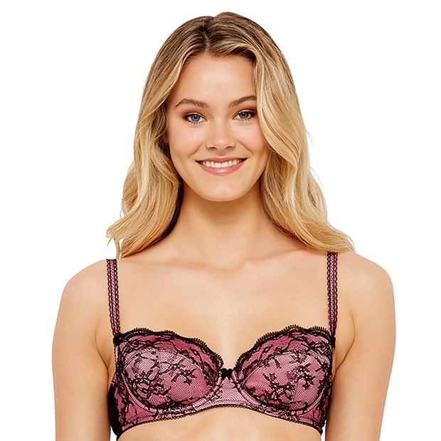 Collette Dinnigan Wild Hearts Satin & Lace Balconette Bra Collette Dinnigan Wild Hearts Satin & Lace Balconette Bra