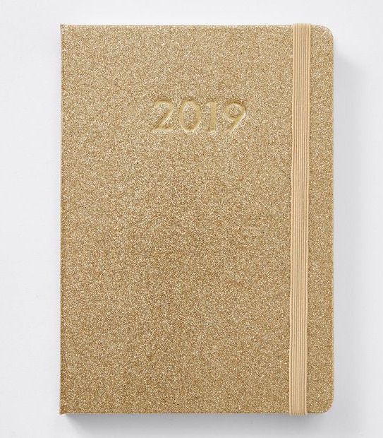 A5  Hardcover 2019 Diary - Gold Glitter