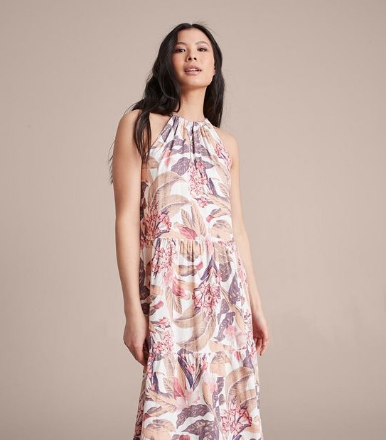 Family Matching Tiered Halter Maxi Dress
