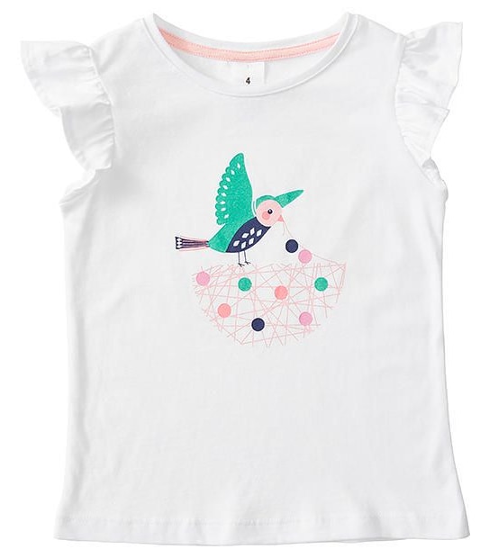 Short Sleeve Bird Print T-Shirt 1 of 3