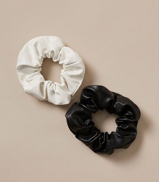 2 Pack PU Scrunchies - Black
