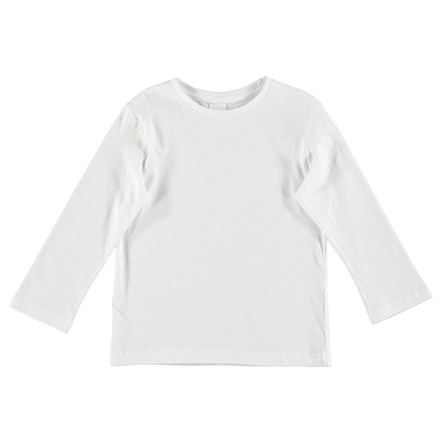 Plain white long sleeve t shirt discount