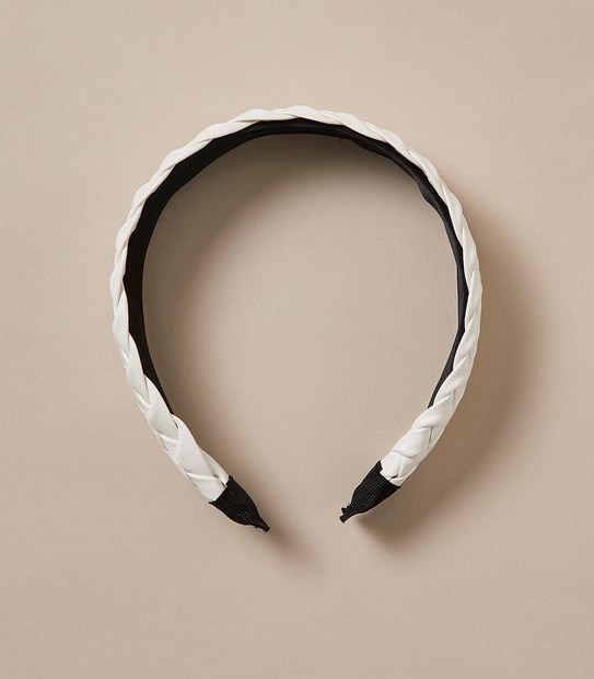 PU Braided Headband - White
