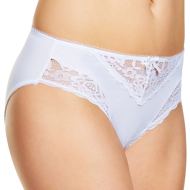 Rosa Lace High Cut Briefs - White Rosa Lace High Cut Briefs - White