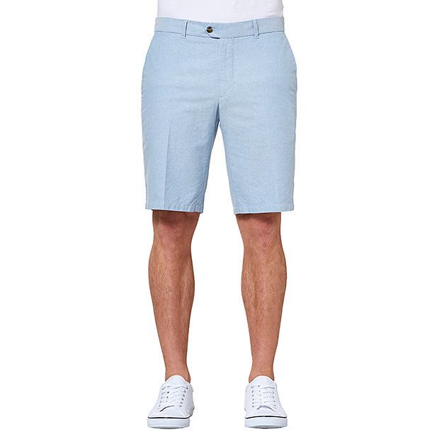 Tailored Fit Oxford Shorts Light Blue Target Australia