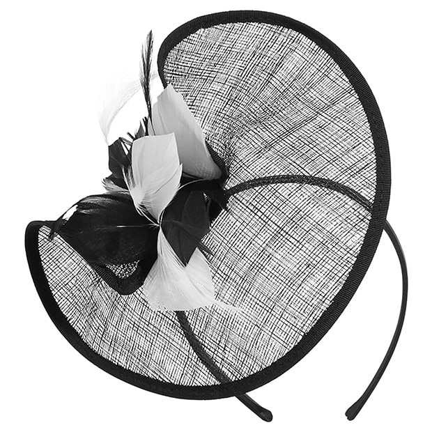 Katie Sinamay Saucer Fascinator - Black Katie Sinamay Saucer Fascinator - Black