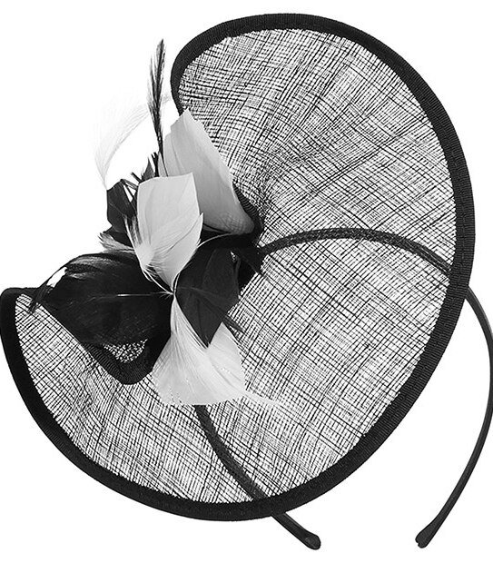 Katie Sinamay Saucer Fascinator - Black