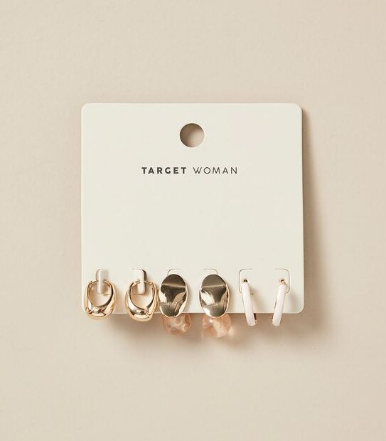 3 Pack Mixed Earrings - Pink