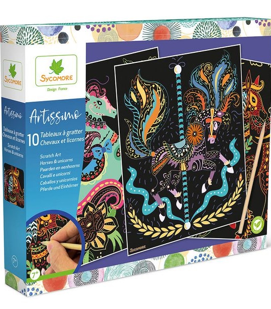 Sycomore Artissimo Horses & Unicorns Scratch Art Kit